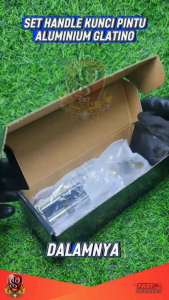 Glatino Handle Set Kunci Pintu Expanda / Pintu Aluminium / Pintu Kawat Nyamuk Warna Hitam Minimalis Glatino Black Series