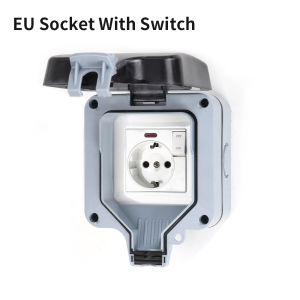 TNCE IP66 outdoor 16A Electrical Outlet Box with Indicator Light Switch Waterproof Dustproof Socket Box Weatherproof for home