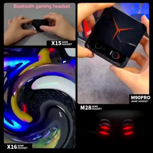 TWS Gaming Headset   X16/X15/M28/M90 Pro  Wireless Bluetooth 0-latency Earphone   LED Smart Display  Double Mode HiFi Stereo  Bluetooth 5.3  For All Smartphone