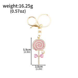Disney | Rhinestone Lollipop Bag Charm Cute Crystal Alloy Lollipop Keychain Handbag Pendant Purse Decor Accessories Gift for Women