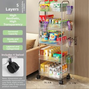 Transparent Acrylic Multi-layer Thickened Snack Storage Shelf Movable