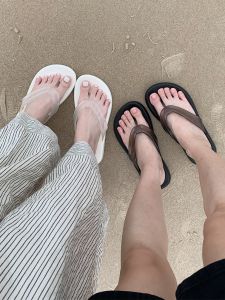 Dép Xỏ Ngón Dải Mỏng Kiểu K Cho Nữ Đế Mềm Chống Trơn Trượt Giày Đi Biển Với Thiết Kế Kẹp Thường Ngày Gót Thấp Màu Nguyên Chất Giày Mùa Hè