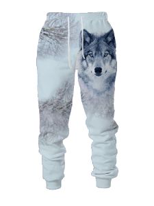 New Wolf Graphic Print Pants Men Sportwear Joggers Long Pants Mens Outdoor Fashion Sweatpants Male Hip Hop Casual Trousers
