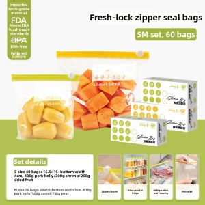 Food Grade Freezer Safe Zipper Lock Storage Bags Refrigerator Special Use Preservation Bags Household Subpackaging Bags
