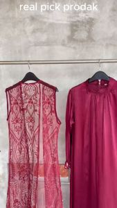 Gamis Jumbo Terbaru + Outer Brukat Tulle | Dress Mewah Muslim kondangan Lebaran elegan