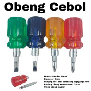 Obeng Cebol Bolak Balik Diameter 6mm Plus Minus Mini