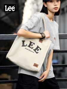 กระเป๋าถือทรงสี่เหลี่ยมผืนผ้าผ้าใบ Lee Tote Bag สำหรับผู้หญิง ฤดูใบไม้ร่วง/ฤดูหนาว กระเป๋าสะพายข้างแบบลำลอง กระเป๋าสะพายไหล่เดียวสำหรับไปทำงาน กระเป๋าถือแบบมีซิป