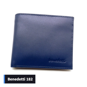 Benedetti 182 กระเป๋าสตางค์หนังแท้ TOP-GRAINED สองพับ พร้อมช่องซิปธนบัตรและซิปเหรียญ มีตัวเลือก 7 สี