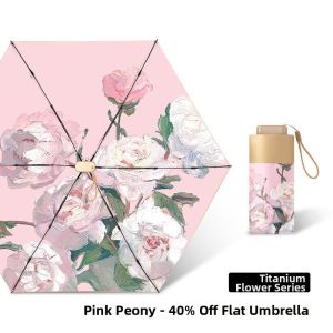 Ultralight Mini Six Fold Sun UV Protection Folding Umbrella