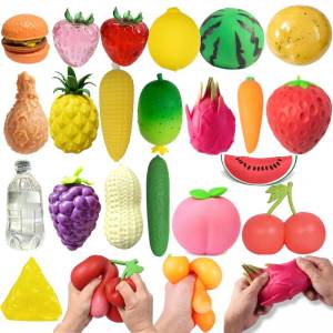Jumbo Squishies Slow Rising Strawberry Peach Banana Watermelon Pineapple Charms Fruit Squishies Cream Scented Stress Relief Toys