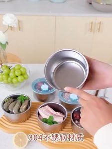 5PCS 304 Stainless Steel Fresh Keeping Lunch Box High Quality Food Storage Container with Cover Fridge Sealed Leak Proof Food Box Portable Bento Lunch Box Refrigerator Storage Box Meat Vegetable Fruit Organizer