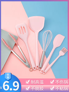 Non-Stick Pan Silicone Shovel Spatula High Temperature Resistant Household Stainless Steel Kitchenware Dedicated Pot Friendly Silicone Spatula Suit