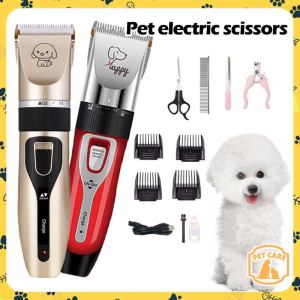 Professional Pet Hair Clipper Razor Rechargeable Electric Pet Hair Trimmer Grooming Kit Shaver Comb Set For Cat Dog