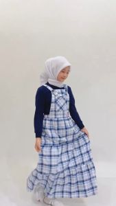 Shibakids Baju Overall Anak / Pakain Anak Perempuan Arfa Series Warna Salem C-01 / Gamis Remaja