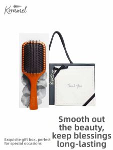 KRRAMEL | Elegant Wooden Massage Cushion Brush Gift Box