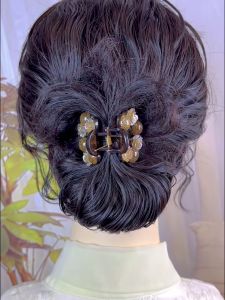 Kẹp Tóc Ngọc Trai Hoa Trà Mới 2025 Kẹp Tóc Nửa Đầu Sang Trọng Cho Tóc Ít Ở Phía Sau Đầu Kẹp Tóc Cá Mập