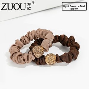 ZUOOU | No Crease Gentle Hair Ties Korean-inspired with Diamonds small