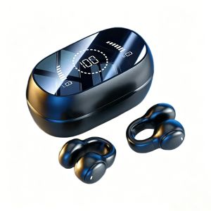 Bluetooth Bone Conduction Sports Headphones TWS Wireless Stereo Earbuds with ANC Mic for Running Cycling and Game Play