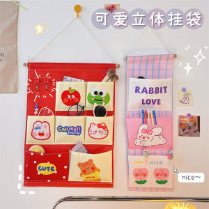 Tengyi Creative Fabric Wall Hanging Storage Bag Dormitory Door Back Cabinet Hanging Wall Bag Storage Organizer for Miscellaneous Items