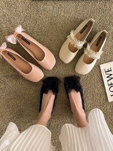 Sweet Style Flat Bottom Ballet Shoes Womens Mary Jane Shoes Grandmothers Slip-On Shoes Casual Low Heel round Toe Footwear
