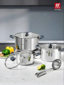 ZWILLING | Zero Coating Stainless Steel Multi-purpose Pot Silver Anti-yellow Exterior