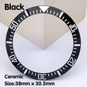 38MM Bezel Watch Ring Ceramic Bezel Fits Mens Watch Case Bezel Watch Parts Replacement Accessories