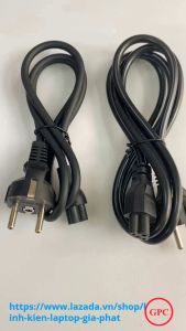 Dây nguồn Laptop cắm vào củ sạc Laptop 2 chấu màu Đen