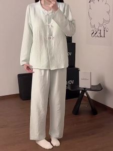 Plus Size Pajamas for Women Spring Autumn Comfort Cloud Cotton Long Sleeves Pijama with Padded Nightwear Two Piece Set Sweet Casual New Home Wear Clothes