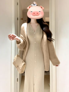 Homecore | French Style Knitted Pencil Skirt Dress Two-Piece Set