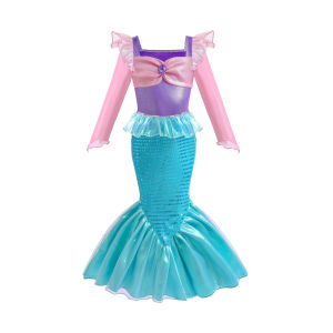 Christmas Ariel Inspired Mermaid Princess Dress for Girls