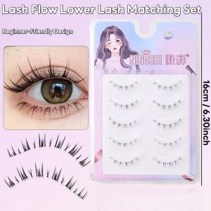 VelvetLash【Local Stock】5Pair Clear Band Full Strips False Eyelashes Natural Wispy Soft Lash Extension Comic Eye Makeup Beauty Tools