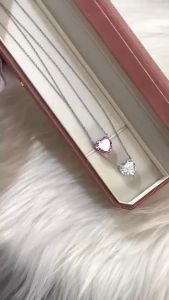 สร้อยคอเงินที่คุณมีที่ด้วย: สร้อยคอเงินแท้ S925 จี้ Zircon 5A 6 กะรัต มี 2 สี