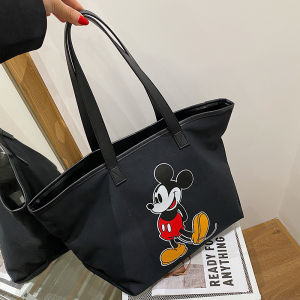 Large Capacity Canvas Tote Bag Womens Handbag Smile Face Single Shoulder Bag Mommy Bag Korean Style Shopping Bag