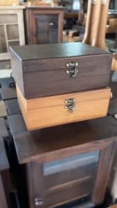 กล่องไม้ กล่องใส่พระ มีสลักล๊อก กล่องไม้สัก ฝาเรียบ ยาว20xกว้าง16xสูง8cm หีบไม้สัก กล่องใส่ของ กล่องเก็บของ กล่องเอนกประสงค์