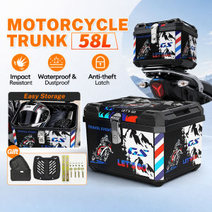 Universal Top Box Motorcycle ABS 58L Waterproof Box Premium Motorcycle Box Accessories Box Motor Motorcycle Kotak
