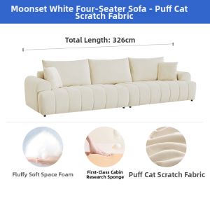 Cream Puff Cat Scratch-Resistant Fabric Sofa