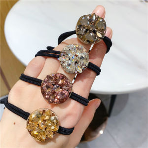 Dây Buộc Tóc Liền Mạch Tối Giản Dành Cho Nữ Dây Buộc Tóc Hoa Pha Lê Sang Trọng Thời Trang Sành Điệu Dây Tóc Có Tinh Thể Kim Cương Nước