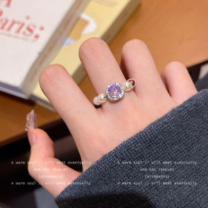 Square Purple Crystal Zircon Bracelet Womens New 2025 Pearl French Style High-End Luxury Fashion Accessory Liznk Alloy Jewelry