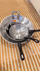 กระทะขัดเงา ด้ามเบอร์ อลูมิเนียม กระทะหนาทำจากอลูมิเนียมหลอม กระทะก้นลึก กระทะ ทอดใข่ดาว กระทะใบเล็ก กรทะไม่ขึ้นสนิม