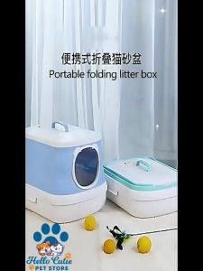 Foldable cat litter box leak-proof portable handheld cat toilet extra-large fully enclosed Kotak Pasir Kucing