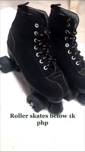 Adult Roller Skates Double Row PU Flash Wheels Cowhide Leather for Outdoor and Indoor Skating