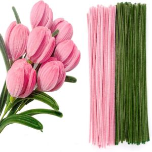 200 Pcs Pipe Cleaners Craft Supplies 2 Assortment Pastel  Color Chenille Stems for Art and Craft Project Creative DIY Decoration
