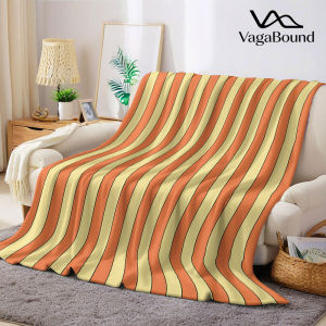 BILIBILI | orange yellow vertical stripe Flannel Blanket Warm Soft Halloween Christmas Decorative Couch Warm Cozy All-Season Gift
