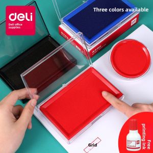 deli | Fast-Drying Ink Stamp Pad Red Blue Black