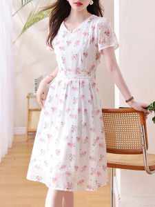 DAIXIANGFEIZI | Summer Short Sleeve Small Size Floral Printed Dress For Mom