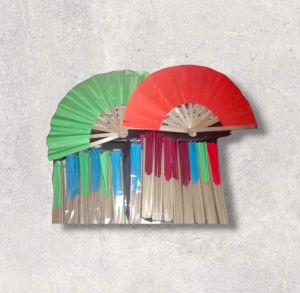 Kipas Tari Bambu Polos Kain Lurus