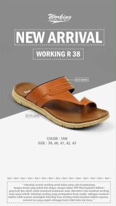 Sandal Pria Selop Anti Slip Working R 38 / Sandal Kulit Pria Dewasa Distro