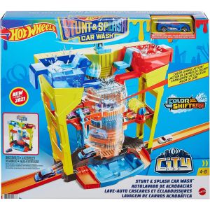 Hotwheels stunt splash car wash playset original mattel