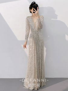 Luxurious Niche Evening Dress with Sequins for Event Wear