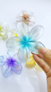 Jepit Rambut Model Bunga Kamboja Transparan Akrilik Transparant Aksesoris Rambut Gaya Korea BRG